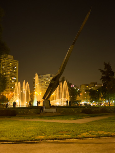 Night time walk about of downtown Santiago